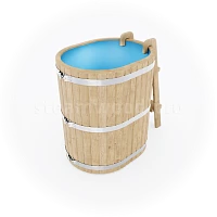Овальная  купель с пластиковой вставкой: длина 1000 мм, ширина 780мм,  высота 1200 мм
